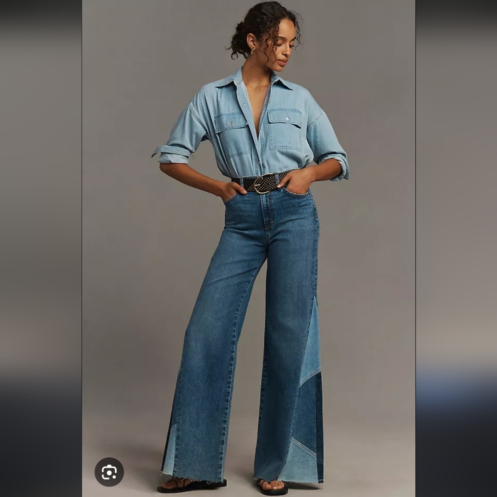 Joe's Jeans Bailey Pieced High Waisted Women's Flared Blue Jeans Size 28 - Picture 5 of 11